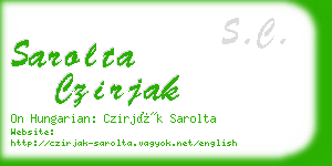 sarolta czirjak business card